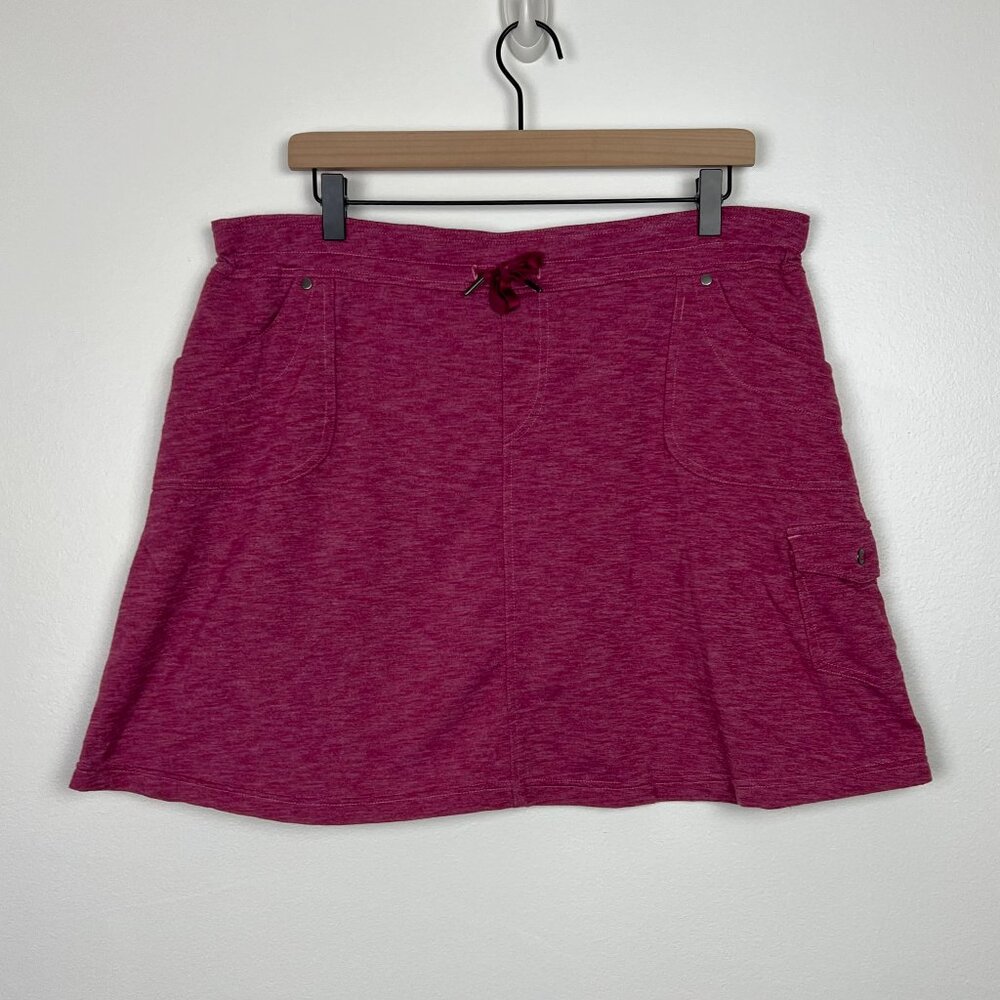 Kuhl Mova Skort Marled Berry Red Size XL Womens Tenniscore Gorpcore Mom on Go